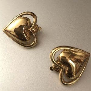 Gold Heart Clipons